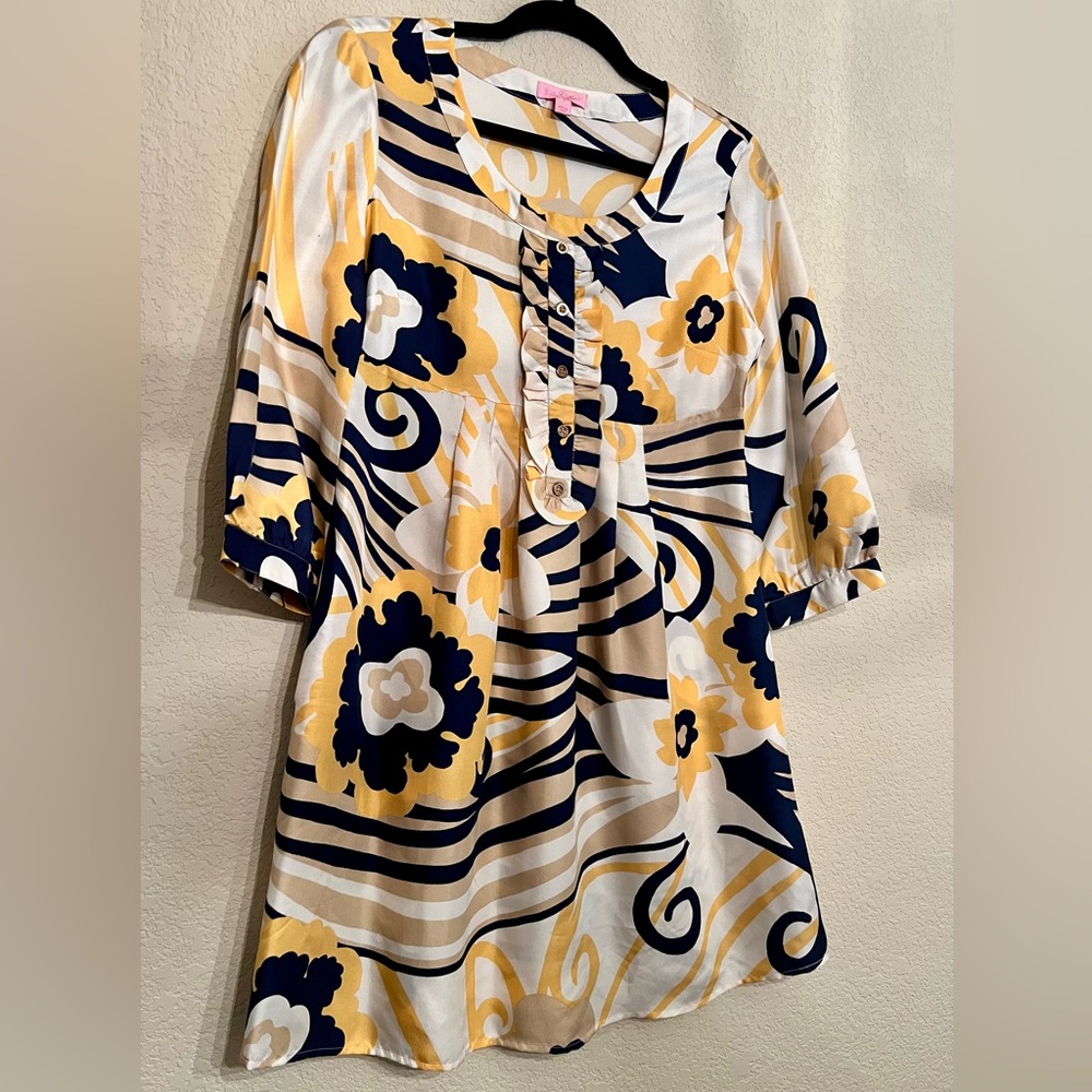 Lilly Pulitzer Silk Floral Dress, Size 4